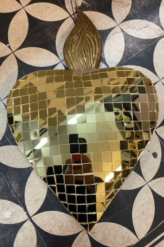 Boule disco en forme de cœur enflammé - SECONDS