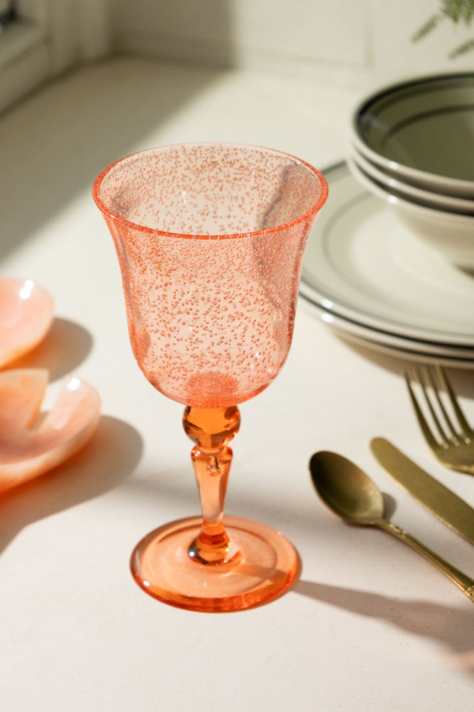 Verre à vin pique-nique en acrylique rose corail