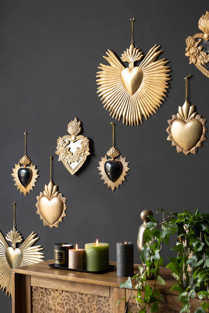 Miroir floral Foxed, décoration suspendue en forme de cœur