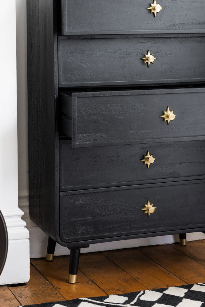 Commode Ringo noire et dorée