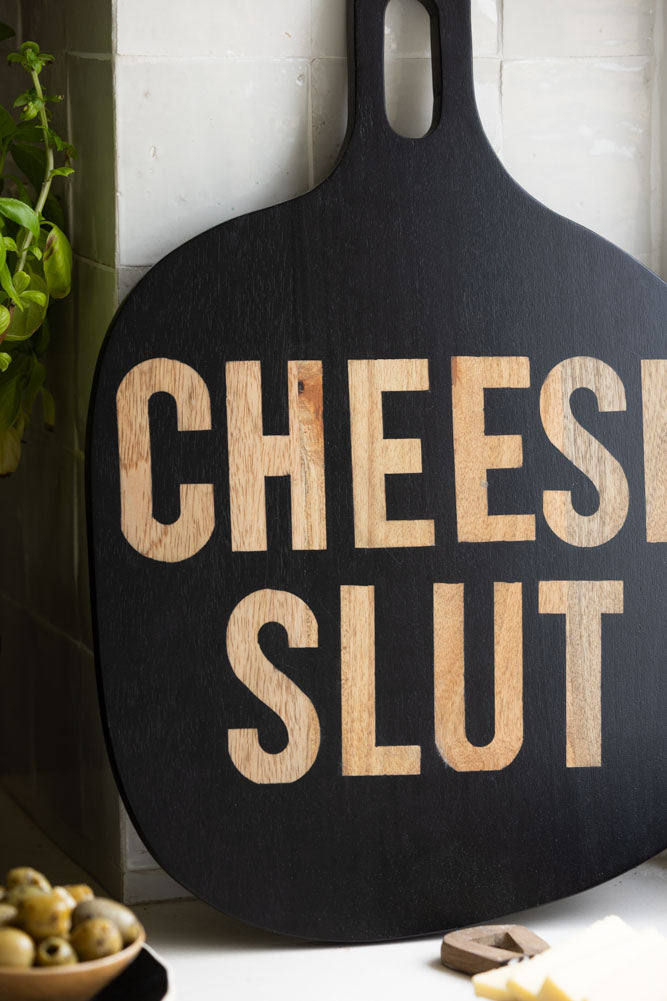Planche de service en bois de mangue Cheese Slut