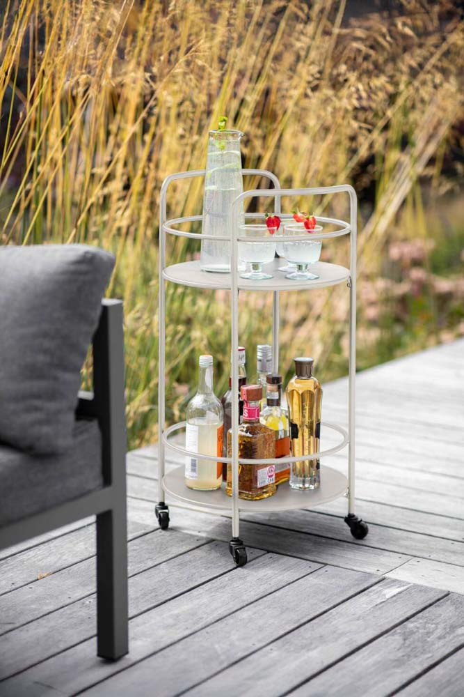 Chariot à boissons d'extérieur sans effort en argile