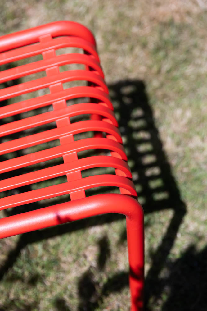 Chaise de salle à manger d'extérieur de jardin rouge