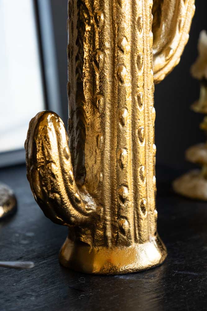 Vase à tige de cactus doré