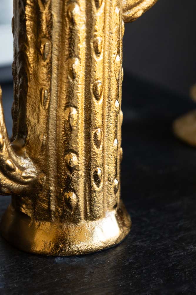 Vase à tige de cactus doré