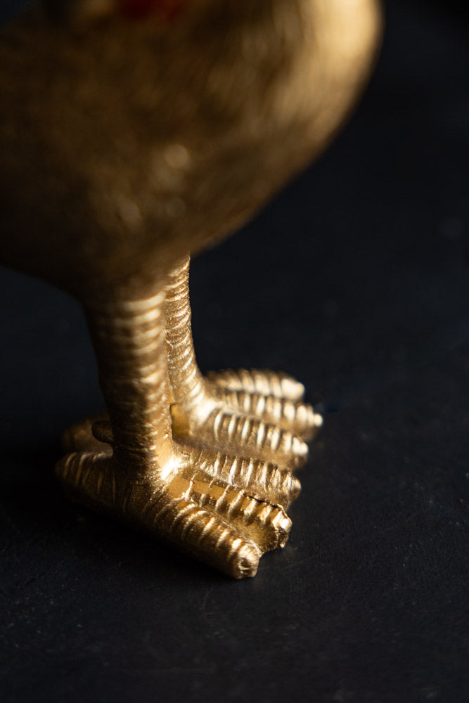 Bougeoir sur pied paon doré