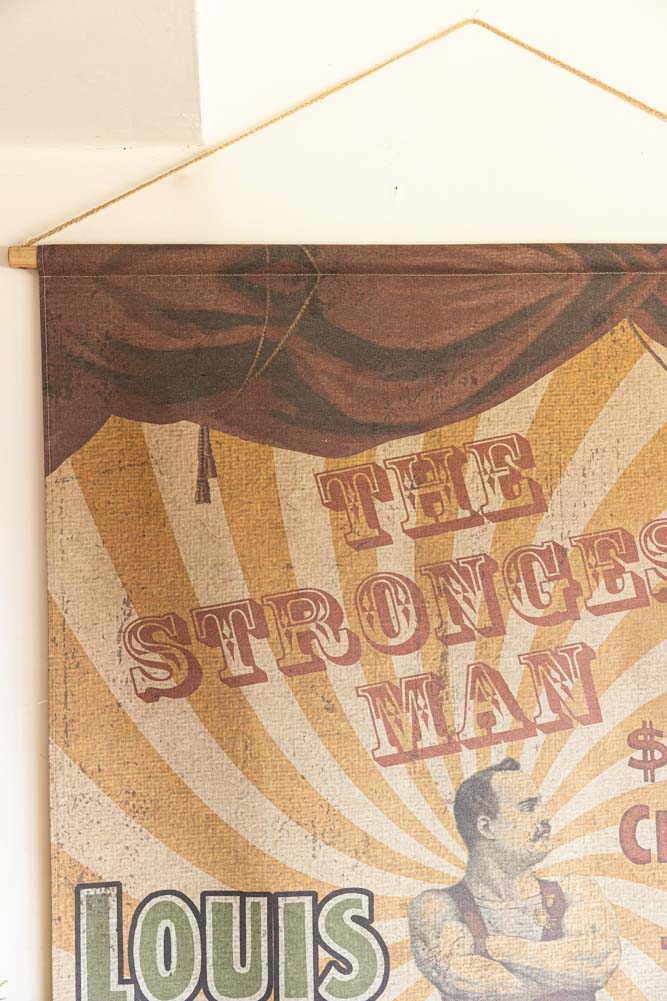 Grande décoration murale de style vintage représentant l'homme le plus fort du monde