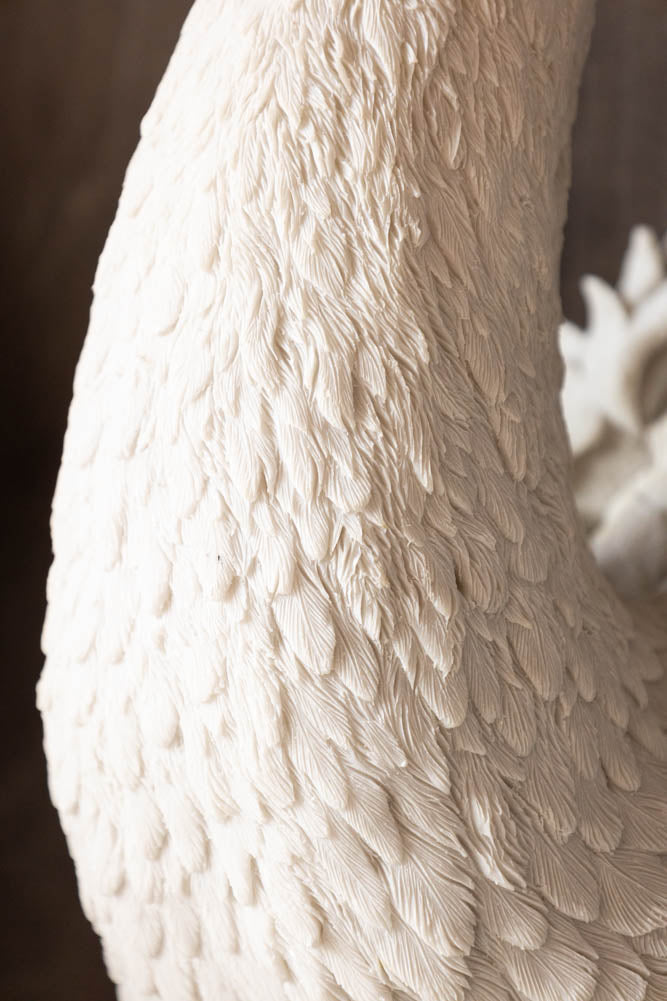 Grande décoration murale en fausse tête de cygne blanche