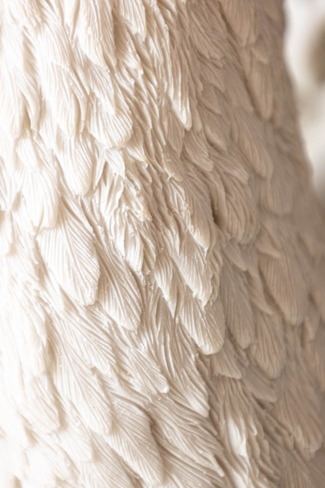 Grande décoration murale en fausse tête de cygne blanche