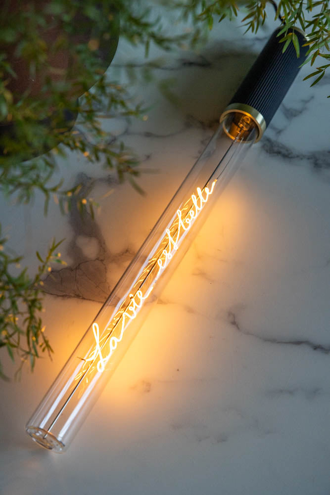 Message dans un tube lumineux - La Vie Est Belle