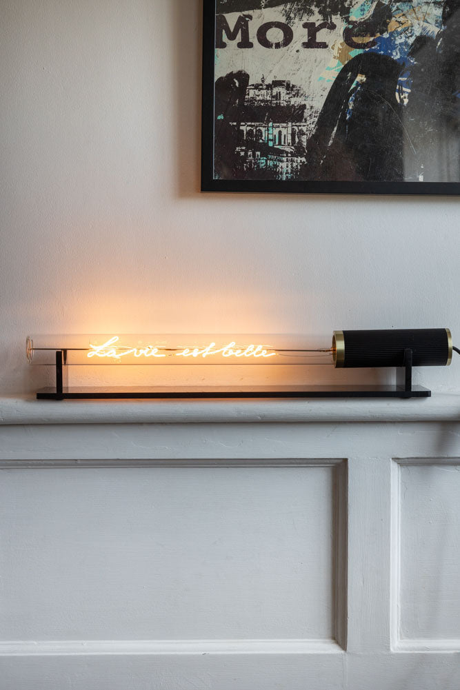 Message dans un tube lumineux - La Vie Est Belle