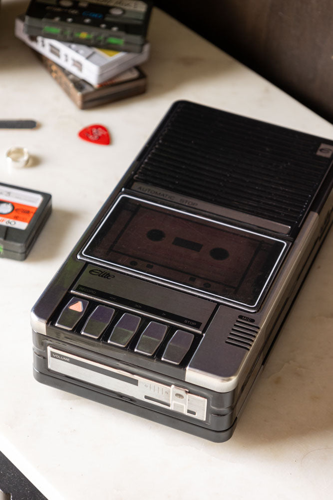 Boîte de rangement pour magnétophone à cassettes rétro